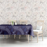 Deep Blue Monstera Tablecloth Polynesian Tribal Pattern LT01 - Polynesian Pride