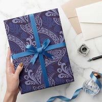 Deep Blue Monstera Wrapping Paper Polynesian Tribal Pattern LT01 - Polynesian Pride