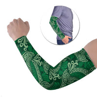 Forest Green Monstera Arm Sleeves Polynesian Tribal Pattern LT01 Set of 2 Green - Polynesian Pride