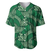 Forest Green Monstera Baseball Jersey Polynesian Tribal Pattern LT01 Green - Polynesian Pride