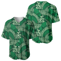 Forest Green Monstera Baseball Jersey Polynesian Tribal Pattern LT01 - Polynesian Pride