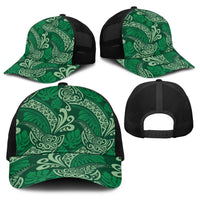 Forest Green Monstera Baseball Net Cap Polynesian Tribal Pattern LT01 - Polynesian Pride