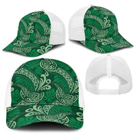 Forest Green Monstera Baseball Net Cap Polynesian Tribal Pattern LT01 - Polynesian Pride
