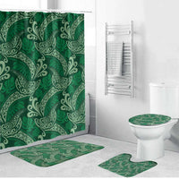 Forest Green Monstera Bathroom Set Polynesian Tribal Pattern - Polynesian Pride