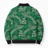 Forest Green Monstera Bomber Puffer Jacket Polynesian Tribal Pattern LT01 - Polynesian Pride