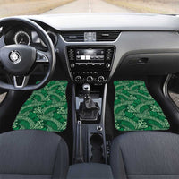 Forest Green Monstera Car Mats Polynesian Tribal Pattern LT01 Set 2pcs - Front Green - Polynesian Pride