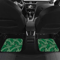 Forest Green Monstera Car Mats Polynesian Tribal Pattern LT01 Set 2pcs - Back Green - Polynesian Pride