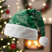 Forest Green Monstera Christmas Santa Hat Polynesian Tribal Pattern LT01 Without Fur Green - Polynesian Pride