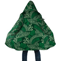 Forest Green Monstera Cloak Polynesian Tribal Pattern LT01 Unisex Green - Polynesian Pride