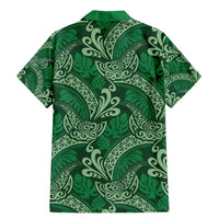 Forest Green Monstera Family Matching Mermaid Dress and Hawaiian Shirt Polynesian Tribal Pattern - Polynesian Pride