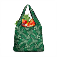Forest Green Monstera Grocery Bag Polynesian Tribal Pattern - Polynesian Pride