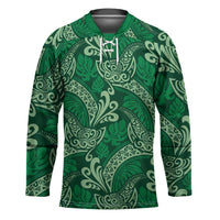 Forest Green Monstera Hockey Jersey Polynesian Tribal Pattern LT01 Unisex Green - Polynesian Pride