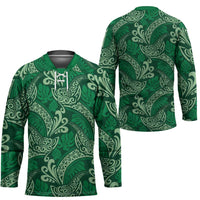 Forest Green Monstera Hockey Jersey Polynesian Tribal Pattern LT01 - Polynesian Pride