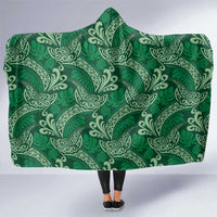 Forest Green Monstera Hooded Blanket Polynesian Tribal Pattern LT01 One Size Green - Polynesian Pride
