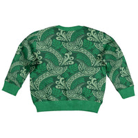 Forest Green Monstera Kid Ugly Christmas Sweater Polynesian Tribal Pattern LT01 - Polynesian Pride