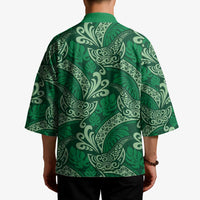 Forest Green Monstera Kimono Polynesian Tribal Pattern LT01 - Polynesian Pride