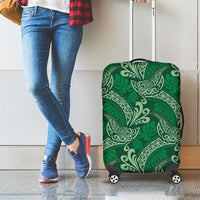 Forest Green Monstera Luggage Cover Polynesian Tribal Pattern - Polynesian Pride