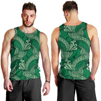 Forest Green Monstera Men Tank Top Polynesian Tribal Pattern LT01 - Polynesian Pride
