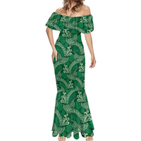 Forest Green Monstera Mermaid Dress Polynesian Tribal Pattern LT01 - Polynesian Pride
