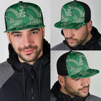 Forest Green Monstera Mesh Trucker Cap Polynesian Tribal Pattern LT01 - Polynesian Pride
