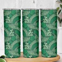 Forest Green Monstera Skinny Tumbler Polynesian Tribal Pattern LT01 - Polynesian Pride