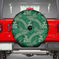 Forest Green Monstera Spare Tire Cover Polynesian Tribal Pattern - Polynesian Pride