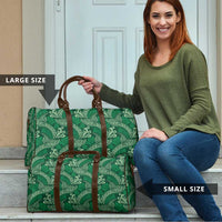 Forest Green Monstera Travel Bag Polynesian Tribal Pattern - Polynesian Pride
