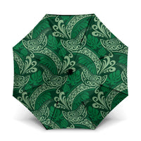 Forest Green Monstera Umbrella Polynesian Tribal Pattern LT01 One Size Folded 11.42 inch Opened Diameter 37.4 inch Green - Polynesian Pride