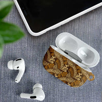 Brown Gold Monstera AirPods Case Polynesian Tribal Pattern LT01 - Polynesian Pride