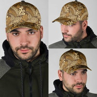 Brown Gold Monstera Classic Cap Polynesian Tribal Pattern LT01 - Polynesian Pride