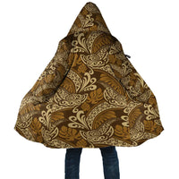 Brown Gold Monstera Cloak Polynesian Tribal Pattern LT01 Unisex Gold - Polynesian Pride