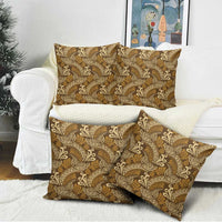 Brown Gold Monstera Pillow Cover Polynesian Tribal Pattern - Polynesian Pride