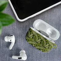 Olive Green Monstera AirPods Case Polynesian Tribal Pattern LT01 - Polynesian Pride
