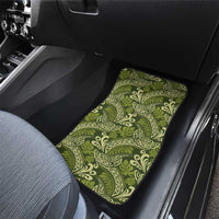 Olive Green Monstera Car Mats Polynesian Tribal Pattern LT01 - Polynesian Pride