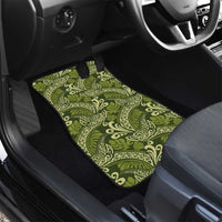 Olive Green Monstera Car Mats Polynesian Tribal Pattern LT01 - Polynesian Pride