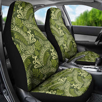 Olive Green Monstera Car Seat Cover Polynesian Tribal Pattern LT01 - Polynesian Pride