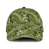 Olive Green Monstera Classic Cap Polynesian Tribal Pattern LT01 Universal Fit Green - Polynesian Pride