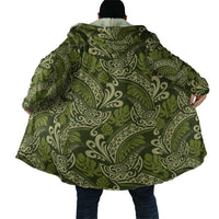 Olive Green Monstera Cloak Polynesian Tribal Pattern LT01 - Polynesian Pride