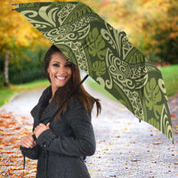 Olive Green Monstera Umbrella Polynesian Tribal Pattern LT01 - Polynesian Pride