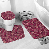 Sweet Pink Monstera Bathroom Set Polynesian Tribal Pattern - Polynesian Pride