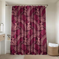 Sweet Pink Monstera Bathroom Set Polynesian Tribal Pattern - Polynesian Pride