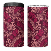 Sweet Pink Monstera 4 in 1 Can Cooler Tumbler Polynesian Tribal Pattern LT01 One Size: 16 oz Pink - Polynesian Pride