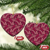 Sweet Pink Monstera Ceramic Ornament Polynesian Tribal Pattern LT01 Heart Pink - Polynesian Pride