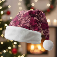 Sweet Pink Monstera Christmas Santa Hat Polynesian Tribal Pattern LT01 Without Fur Pink - Polynesian Pride