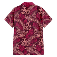 Sweet Pink Monstera Family Matching Off The Shoulder Long Sleeve Dress and Hawaiian Shirt Polynesian Tribal Pattern - Polynesian Pride