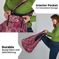 Sweet Pink Monstera Grocery Bag Polynesian Tribal Pattern - Polynesian Pride