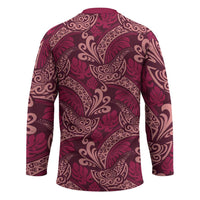 Sweet Pink Monstera Hockey Jersey Polynesian Tribal Pattern LT01 - Polynesian Pride