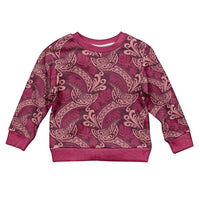 Sweet Pink Monstera Kid Ugly Christmas Sweater Polynesian Tribal Pattern LT01 Kid Pink - Polynesian Pride
