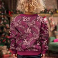 Sweet Pink Monstera Kid Ugly Christmas Sweater Polynesian Tribal Pattern LT01 - Polynesian Pride
