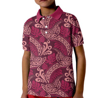 Sweet Pink Monstera Kid Polo Shirt Polynesian Tribal Pattern LT01 Kid Pink - Polynesian Pride